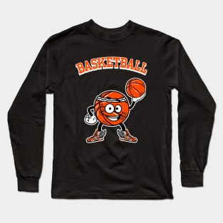 Retro Basketball Mascot Long Sleeve T-Shirt